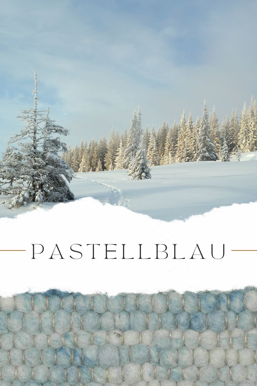 Wollteppich in Pastellblau