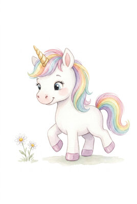 Einhorn Aquarellzeichnung