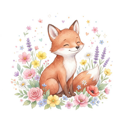 Fuchs Aquarellbild
