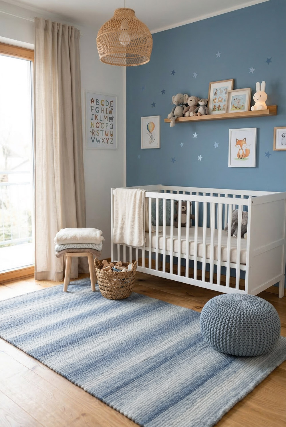 Wollteppich Vintage Blau
