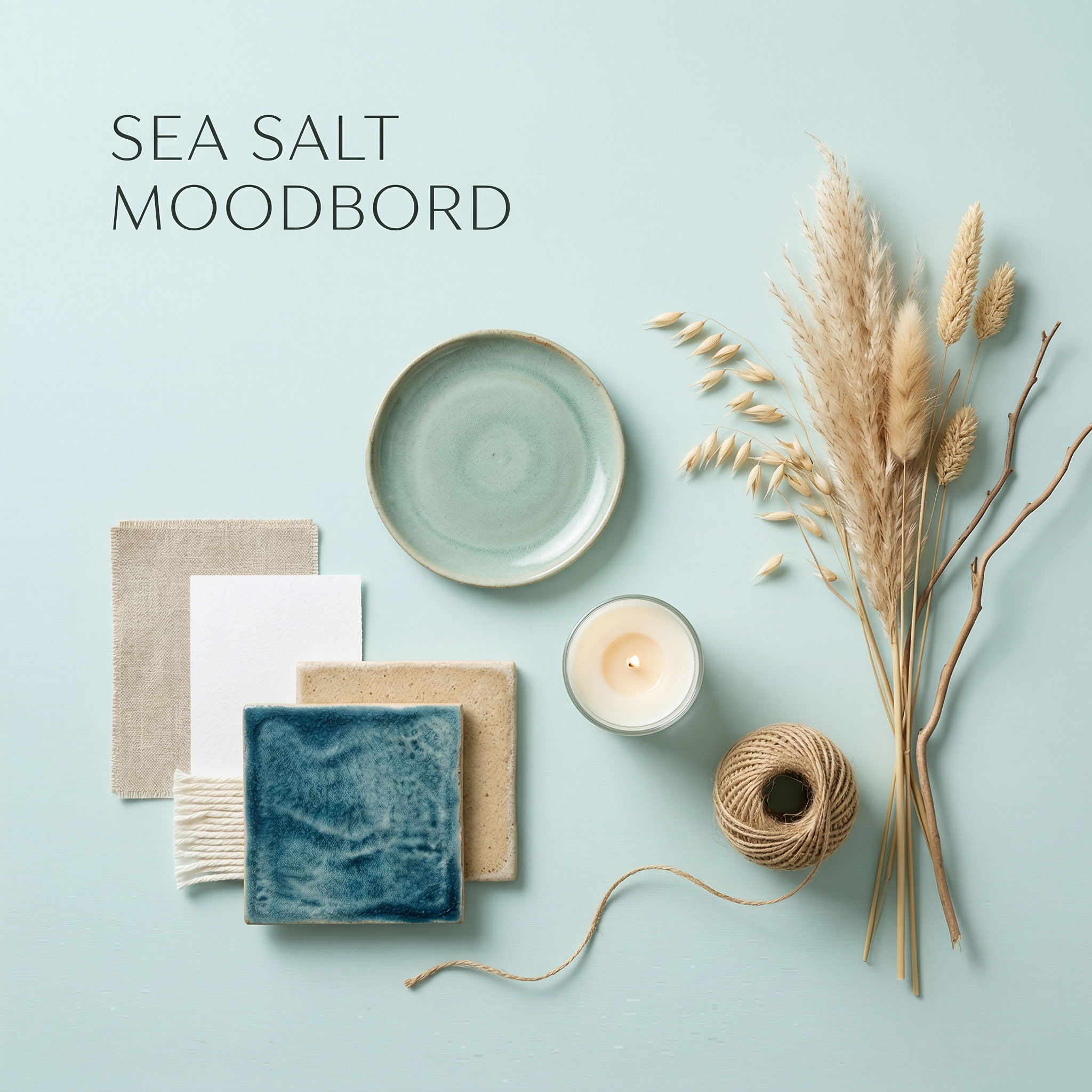 SEA SALT MOODBORD inspiration in grünblau