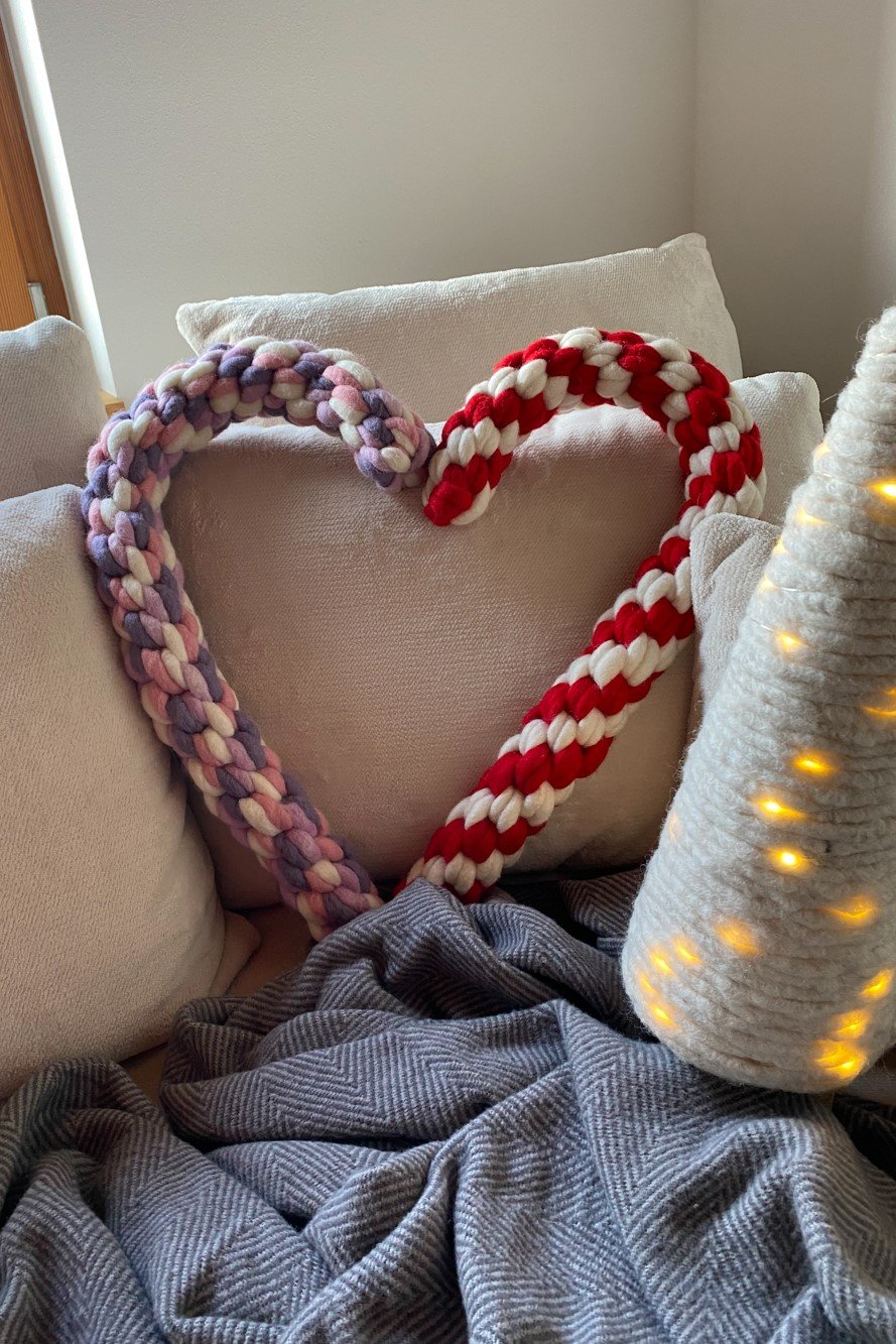 Zuckerstangen Herz DIY Weihnachtsdekoration