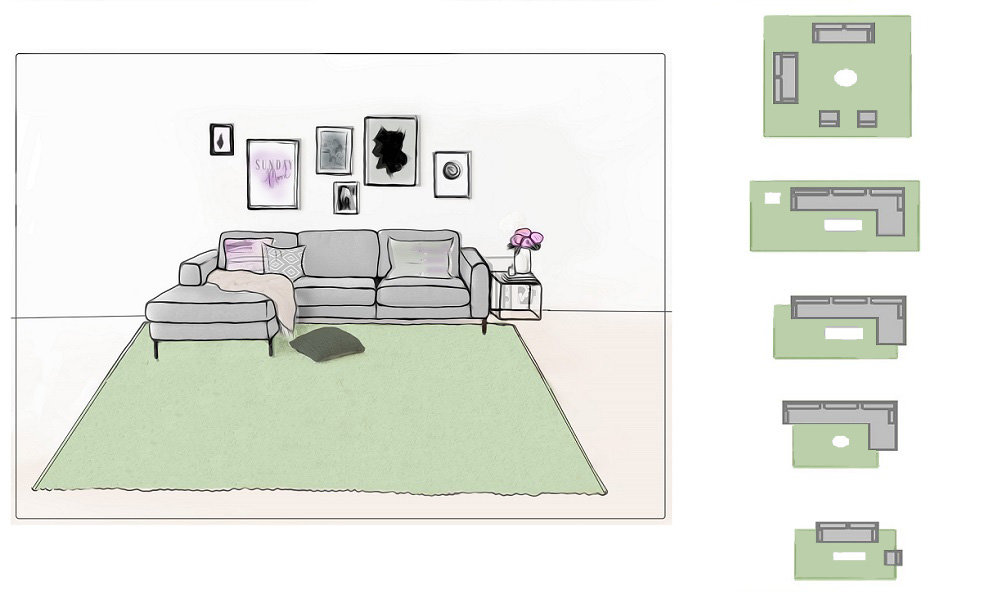 Wohnzimmer Teppichgröße bestimmen