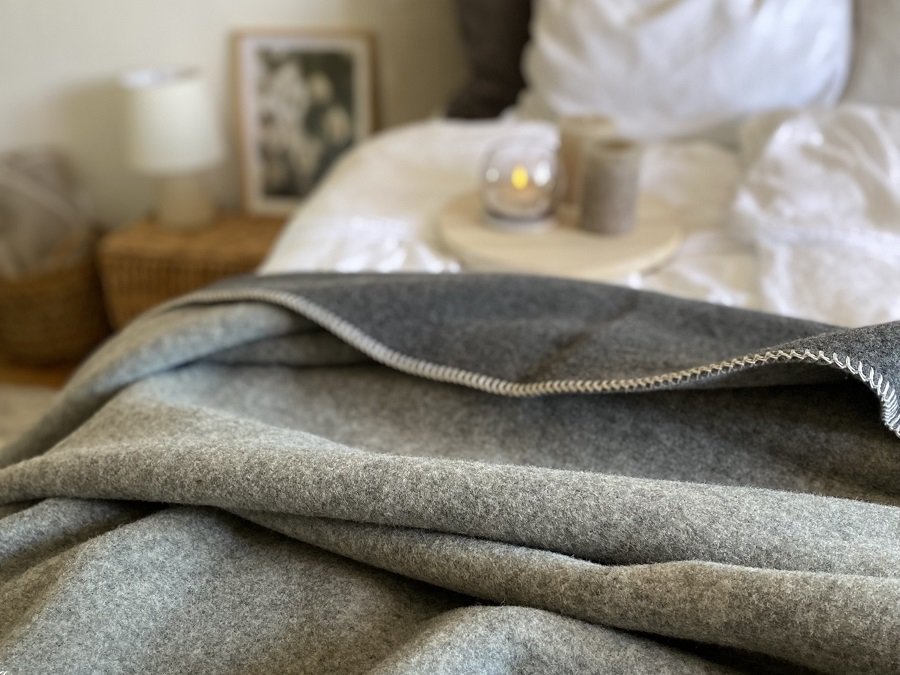 kuschlige Wolldecke aus Merinowolle
