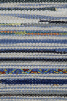 220 x 300 cm - Fleckerlteppich Eibsee blau mit Baumwolle grau blau in Standard-Bindung