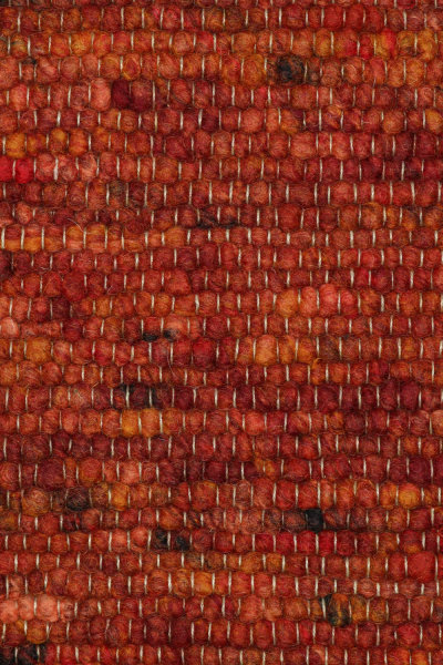 Schafwollteppich Toskanarot dick in Standard-Bindung 70 x 305 cm