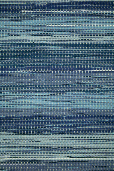 139,00 - handgewebt € aus Atlantik , Muster - Baumwollteppich natürlicher blauer
