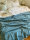 Merinodecke Fischgrat Wasserblau