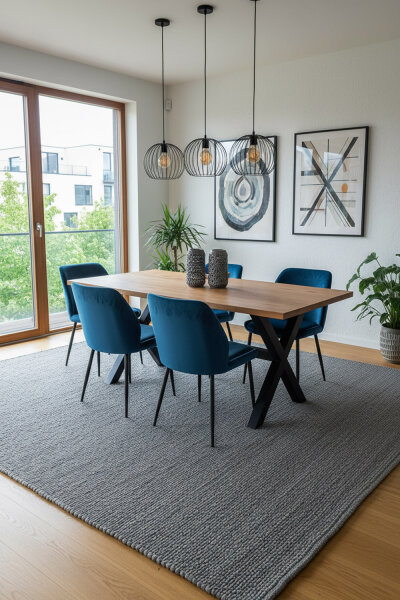 Moderner Grau-goldener Teppich Für Innenräume