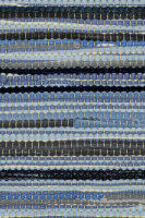 Fleckerlteppich Eibsee blau mit Baumwolle hellblau