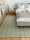 210 x 325 cm - Schafwolltteppich Gittermuster Moos meliert mit Weiß