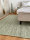 210 x 325 cm - Schafwolltteppich Gittermuster Moos meliert mit Weiß