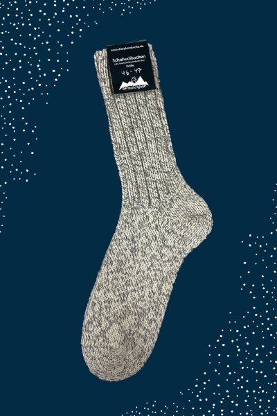 Schafwollsocken Grau meliert