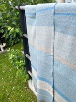 Merinodecke blau gestreift