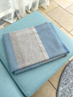 Merinodecke blau gestreift