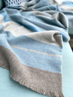 Merinodecke blau gestreift