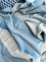 Merinodecke blau gestreift