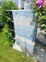 Merinodecke blau gestreift