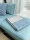 Merinodecke blau gestreift