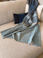 Merinodecke jeansblau gestreift