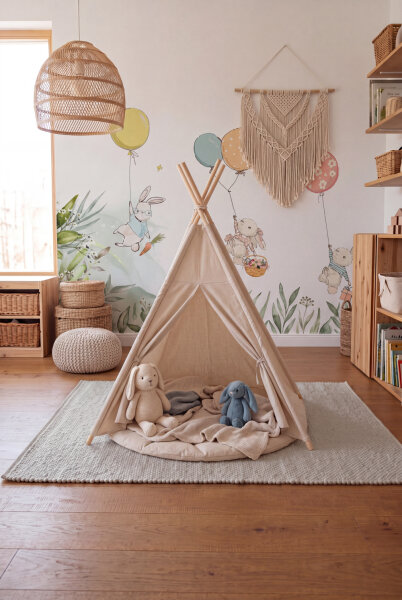 Kinderzimmer Wollteppich "Greige"