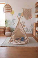 Kinderzimmer Wollteppich "Greige"