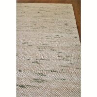 Schafwollteppich München mit Grasgrüne Flammen